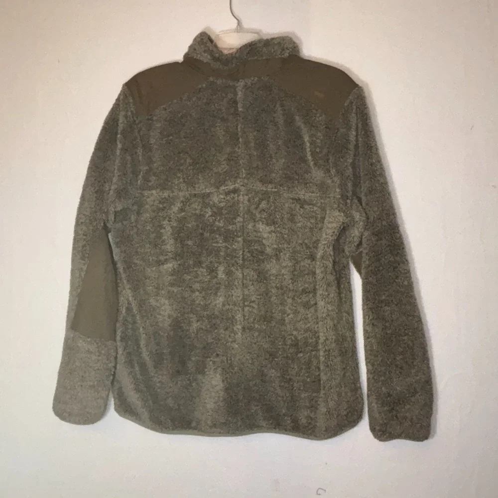 Men's Land's End High Pile Zip up Fleece Jacket‎ Brown XL Tall